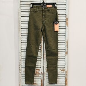 CEST TOI SKINNY JEANS Womens Size 1 Olive Green Stretch Denim Edgy Casual BNWT